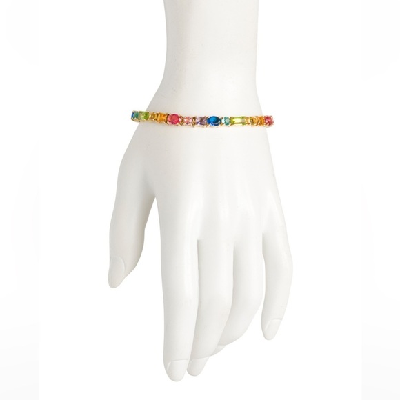 Kurt Geiger Spread the Rainbow Tennis Bracelet Multicolor NWT and dust bag - Picture 3 of 10